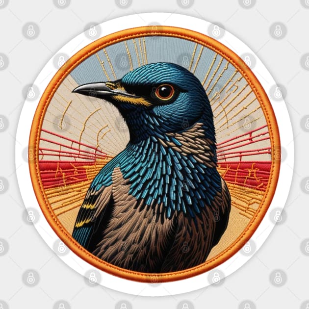 Juvenile Starling Embroidered Patch Sticker by Xie